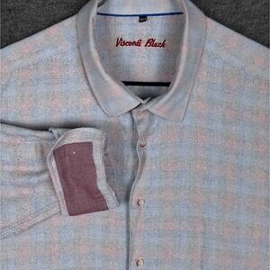 Visconti Black Shirt Mens 3XLB Multicolor Geometric Cotton Long Sleeve Button